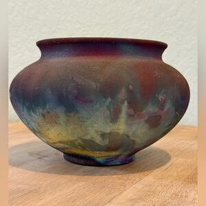 Multicolor Vintage Raku Fired
Stoneware Vessel Style Decorative Ceramic Vase